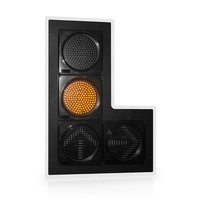 Pemasok Lampu Lalu Lintas Dia.300mm(12inci) Lensa Bening Merah Kuning Dengan Lampu LED Panah Lurus dan Belok Kanan