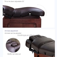 Table de massage et de soin esthétique MOOLIN avec base en bois et armoire de rangement, pour chaise hydraulique à 4 moteurs, idéale pour tatouage, extensions de cils et autres soins de beauté