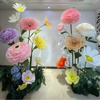 Hotselling staande partydecoratie gigantische bloemen papieren pioenroos standaard gigantische bloemen voor decoratie bruiloften evenementen etalage
