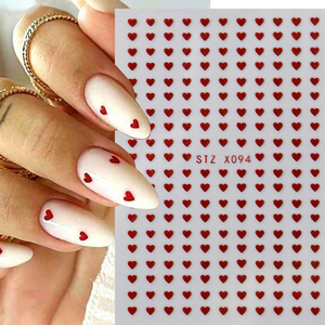Adesivo per Unghie 3D a Forma di <span class=keywords><strong>Cuore</strong></span> Rosa/Rosso, Decorazione Glitterata per San Valentino, Decalcomania Autoadesiva Kawaii - Product Image 4