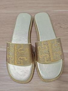 Ciabatte da <span class=keywords><strong>Donna</strong></span> con Punta Aperta, Suola Morbida in <span class=keywords><strong>Pelle</strong></span>, Design con Diamanti, Infradito da Spiaggia di Tendenza - Product Image 5