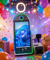 Miroir Magique Professionnel 65 Pouces avec Impression Instantanée, Cabine Photo Portable à Cadre Métallique pour Fêtes, Mariages et Événements