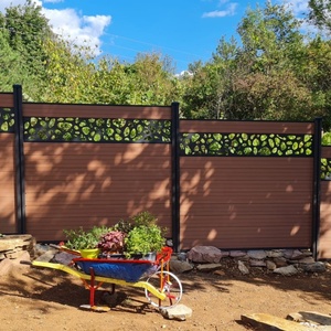 Trang trí tự làm hàng rào riêng tư hàng rào WPC hàng rào lưới mắt cáo sử dụng ngoài trời cho trang trí tòa nhà văn phòng thương mại - Product Image 4