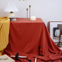 OWENIE – couvertures de table rétro françaises en coton coloré orange, décoration de mariage, nappe plissée