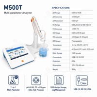 Medidor Portátil de pH, EC, DO e ISE, Amplio Rango de Medición, Compensación Automática de Temperatura, Lectura Simultánea en Tiempo Real