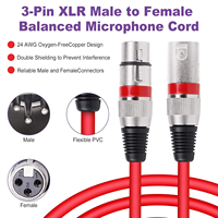 Câble de microphone XLR équilibré blindé mâle-femelle 3 broches de 8 mètres de haute qualité OEM avec gaine en PVC et feuille de protection pour studios d'enregistrement et podcasts