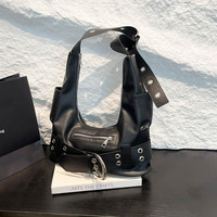 Sacs à bandoulière vintage de style Maillard pour femmes Y2k Hot Girls Underarm Bag Luxury Cool Pu Leather Ladies Handbags Female Tote Purse