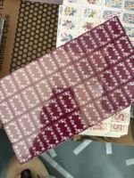 Juego de 160 fichas de Mahjong Americanas de Acrílico Morado con Diseño Floral Vintage Grabado, en Oferta