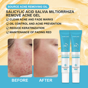 Gel Traitant Anti-Acné à l'Acide Salicylique et à l'Huile de Salvia Miltiorrhiza, Soin Purifiant Apaisant pour le Visage, Contrôle du Sébum et Nettoyage des Pores, Marque Blanche - Product Image 2