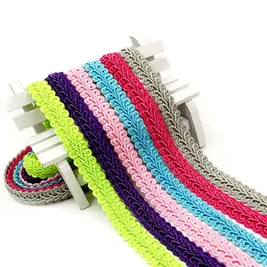 Hot sale1.2cm Diy Craft Sewing Accessory Clothing Fabric Ribbon Centipede Braid Lace Colors Braided Lace Trim