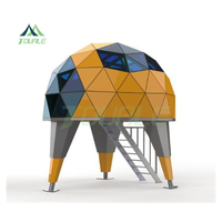 Tente dôme en alliage d'aluminium à double paroi de 4,16 mètres de diamètre, tente igloo chauffée de luxe, maison préfabriquée