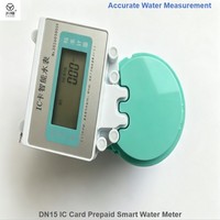 Anti-Corrosion DN15 Brass Prepaid Water Meter IC Card Smart Valve Control Intelligent R250 Flow Meters for Residential Use