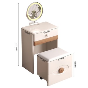 <span class=keywords><strong>Commode</strong></span> moderne nordique en bois massif blanc avec miroir, <span class=keywords><strong>petite</strong></span> coiffeuse à <span class=keywords><strong>tiroirs</strong></span> pour chambre d'enfant ou appartement - Product Image 2
