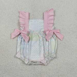 Combinaison sans manches pour bébé garçon, motif écossais bleu, vente en gros, SR3554 RTS - Product Image 3