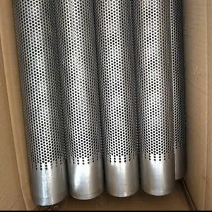 304 Stainless Steel Perforated Metal Mesh Strainer Pipe For Exhaust System