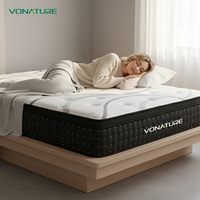 Vonature Rot 14-Zoll Moderne Hybrid-Matratze mit Taschenfederkern & Gel-Memoryschaum Rollmatratze in Box Hotelqualität für Schlafzimmer