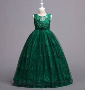 Abito da <span class=keywords><strong>Damigella</strong></span> di Alta Qualità per Bambine, <span class=keywords><strong>Vestito</strong></span> per Spettacoli in Stile Europeo e Americano con Design Floreale in Tessuto Chiffon - Product Image 2