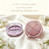 Palette de maquillage vide à 10 grilles avec couvercle transparent et base rose pour fard à paupières personnalisé et cosmétique