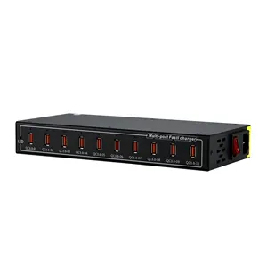 10-Port USB-Handy-Ladegerät Schnell ladung 200W Handy-Ladegerät Wand ladegerät QC3.0 Adapter 5V 9V 12V