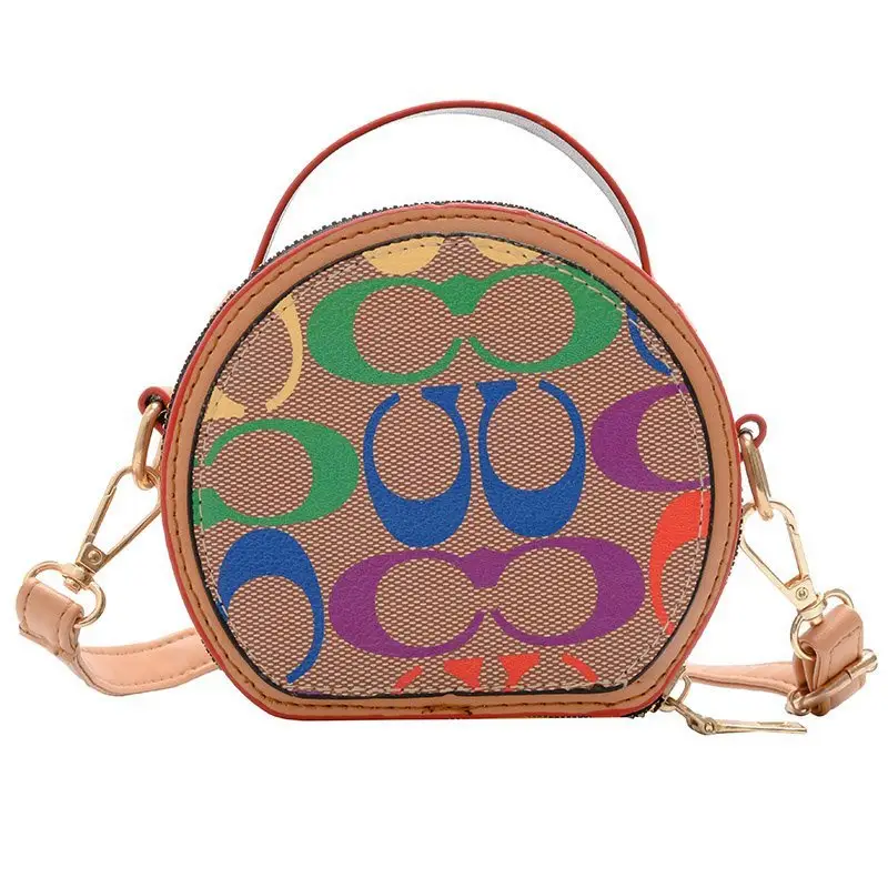 Summer Fashion New Trendy Kids' Shoulder Bag Button Purses Handbags Hit Color Mini Messenger Small Round Cute Bag Purse Kids