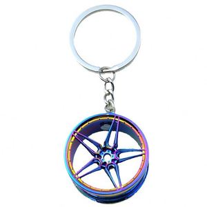 Llavero de metal turbo con forma de llanta de coche, personalizado con logotipo láser, superventas, llavero de aleación con diseño de cubo de rueda - Product Image 3
