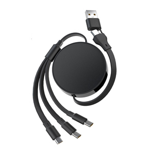 <span class=keywords><strong>Câble</strong></span> de charge rapide 66W OEM 5 en 1 plat double rétractable <span class=keywords><strong>USB</strong></span>/<span class=keywords><strong>Type</strong></span>-<span class=keywords><strong>C</strong></span> vers <span class=keywords><strong>Micro</strong></span>/8 broches/<span class=keywords><strong>Type</strong></span>-<span class=keywords><strong>C</strong></span> pour iPhone Samsung Téléphone portable - Product Image 1