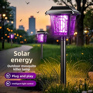 Lámpara <span class=keywords><strong>Solar</strong></span> <span class=keywords><strong>Antimosquitos</strong></span>, Impermeable, para Jardín, Patio, Césped, con Estaca para el Suelo, Lámpara Mata Mosquitos con Descarga Eléctrica para el Hogar - Product Image 1