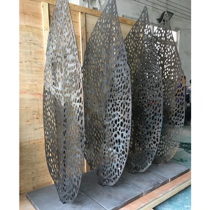 Laser Cut Decorative Privacy <strong>Garden</strong> <strong>Free</strong> <strong>Standing</strong> Tree Leaf Design Art Pattern Corten Steel Natural Rust Metal <strong>Screen</strong> - Product Image 2