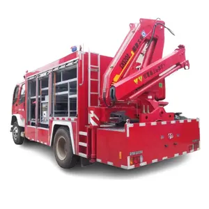 1suzu bọt nâng cần cẩu chữa cháy xe tải 5000L lửa pumper 360 cao phun màu Vật liệu truyền nước chữa cháy xe