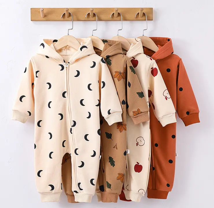 Hongbo Custom Children Newborn Jumpsuits Girls Autumn Double Zipper Onsie Baby Boys' Rompers Garments