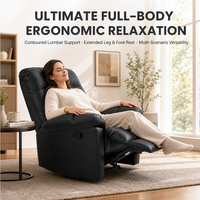 Canapé inclinable manuel ergonomique en cuir PU, fauteuil inclinable individuel avec dossier et repose-pieds segmentés pour salon