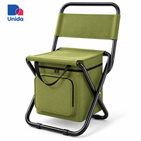 Chaise de camping portable avec sac isotherme, chaise pliante d'extérieur avec dossier pour la plage et les loisirs en plein air