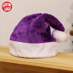 Gorros de Santa Claus Personalizados de Felpa Suave de Poliéster, Color Personalizado, Duraderos y Económicos, Decoraciones Navideñas, Gorros Pequeños de Navidad - Product Image 2