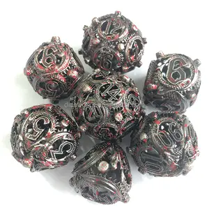 Atacado Hollow Metal Dice Set Dungeons E Dragões Role Game Oco Metal Dados Poliédricos