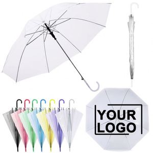 Paraguas Clásico Recto Personalizado con PVC Transparente, Logotipo Personalizado, Diseños Coloridos - Regalo Publicitario de Alta Calidad para Promociones - Product Image 1