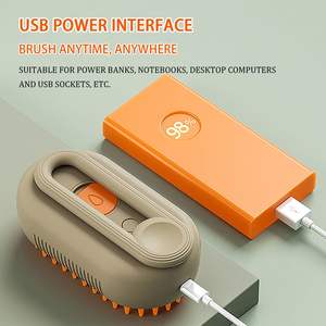 Neues Design 3 in 1 Silikon Haustier Steamy Groom ing Brush Dampf Haaren tfernungs werkzeug Kamm Hund Katze Selbst reinigende Sprüh bürste - Product Image 6