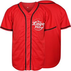 Customizable Hipster Baseball Jersey Short Sleeve 100% Cotton Knitted Breathable Button Down Tee Shirt with 3D Pattern - Product Image 1