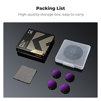 Kit de filtres ND PL multi-couches polarisants à densité neutre K&F Concept, 4 pièces, étanche, compatible avec Insta360 GO Ultra