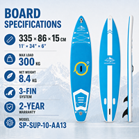 Planche de SUP gonflable 11 pieds extra large pour la famille, charge maximale 300 kg, vente en gros OEM