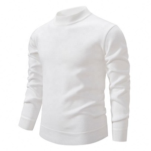 Suéter Holgado de Punto de Cuello Redondo de Color Sólido para <span class=keywords><strong>Hombre</strong></span>, Camiseta Base de Otoño e Invierno, Forrado de Felpa, Engrosado - Product Image 6