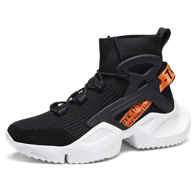 2022 Latest Design Blade Sole Slip-on Casual Sport Shoes Fashion Breathable High-top Sneakers Shoes for Men