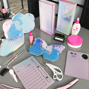 Paleta de Acrílico Transparente para Extensiones de Pestañas, Placa para Pegamento de Pestañas, Herramientas Profesionales para Injertos - Product Image 2