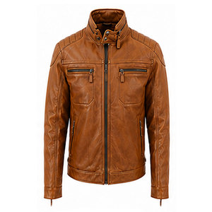 OEM Custom Design <b>Men</b> <b>Leather</b> <b>Jacket</b> Best Quality <b>Men</b> Clothing Winter Wear Zipper Closure <b>Leather</b> <b>Jackets</b> For Hot Sale - Product Image 3