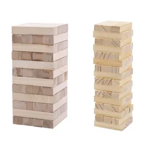 Outdoor Party Natural Large Jumbo Tumbling Tower Wooden Balance Building Stacking Blocks Game Toy