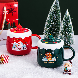 Creative Christmas Mugs Gift <b>Boxed</b> Ceramic Christmas Coffee Mug with Lid - Product Image 1
