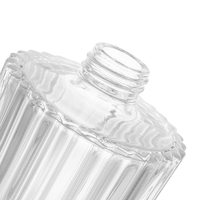Diffuseur d'arômes en verre à rayures verticales, bouteille ronde de 200 ml, bouteilles d'huile parfumée de luxe en verre