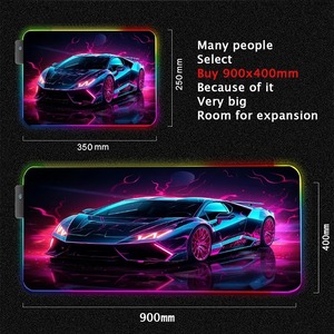 Futuristik Mouse Pad keren bergaya RGB untuk mobil, Mouse Pad keren warna hitam dengan Keyboard, matras meja meja komputer, alas game Keyboard portabel kantor PC - Product Image 5