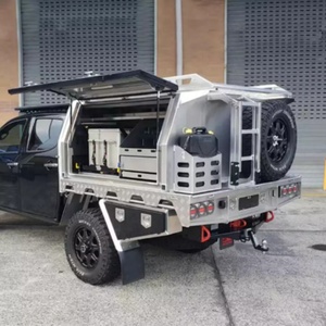 Aluminum Waterproof Dustproof Lightweight Portable Outdoor Truck Ute Canopy Dual Cab Ute Tray <b>Tool</b> <b>Box</b> 2 Compartments Lockable - Product Image 5