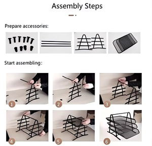 Vassoio per Magazine per <span class=keywords><strong>documenti</strong></span> e supporto per <span class=keywords><strong>documenti</strong></span> e supporto per ufficio a 3 livelli in rete metallica - Product Image 5