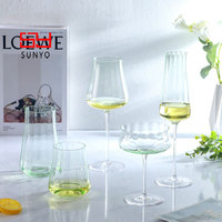 SUNYO Gobelets à vin en cristal coloré 18oz, design unique automnal, verrerie de luxe multicolore, verres à pied pour la dégustation et coffret cadeau